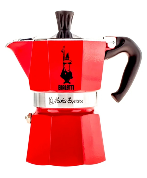 Гейзерная кофеварка Bialetti Moka Express (6 порций, 240 мл), красная